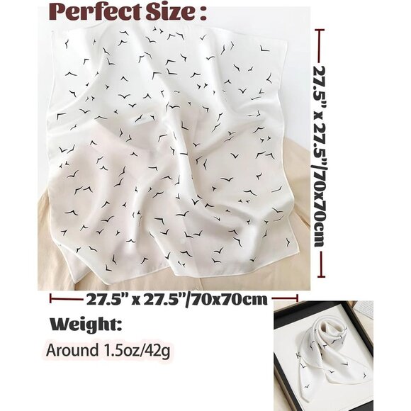 Mulberry Silk Square Neck Satin Scarf For Women's - Picture 2 of 6